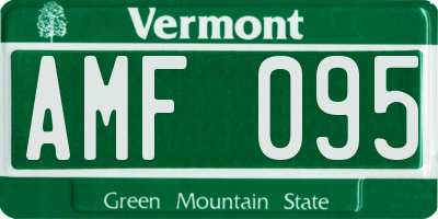 VT license plate AMF095