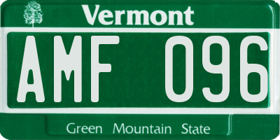 VT license plate AMF096