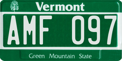 VT license plate AMF097