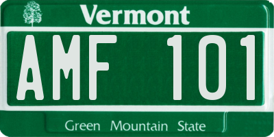 VT license plate AMF101