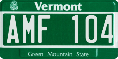 VT license plate AMF104