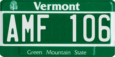 VT license plate AMF106