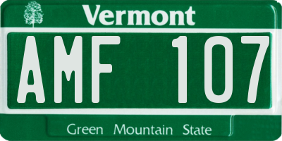 VT license plate AMF107