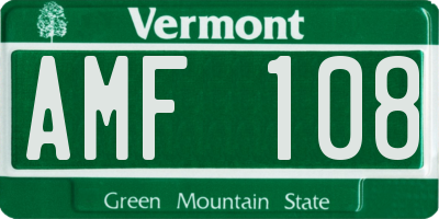 VT license plate AMF108