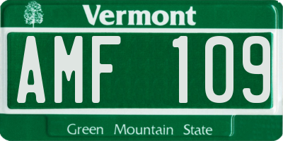 VT license plate AMF109