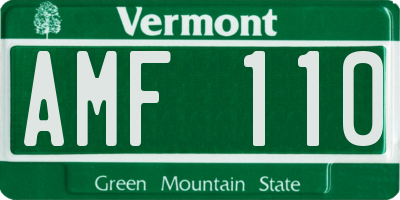 VT license plate AMF110