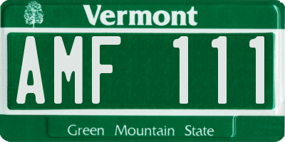 VT license plate AMF111