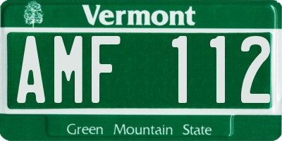 VT license plate AMF112