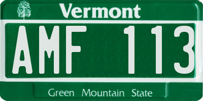 VT license plate AMF113