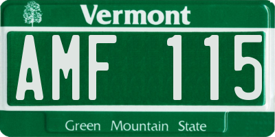 VT license plate AMF115