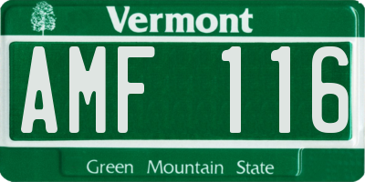 VT license plate AMF116