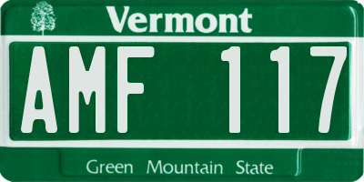 VT license plate AMF117
