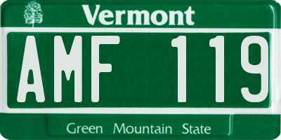 VT license plate AMF119