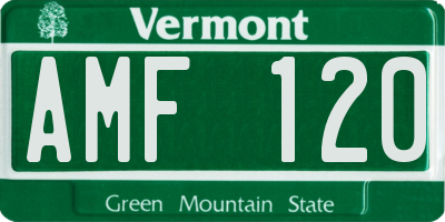 VT license plate AMF120