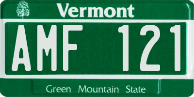VT license plate AMF121