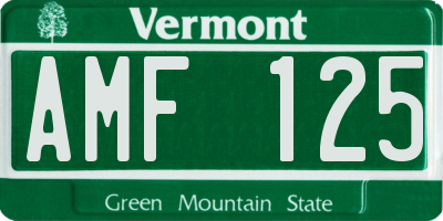 VT license plate AMF125