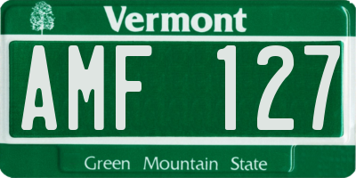 VT license plate AMF127