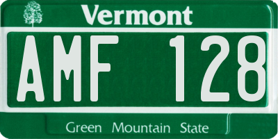VT license plate AMF128