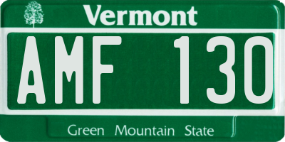 VT license plate AMF130