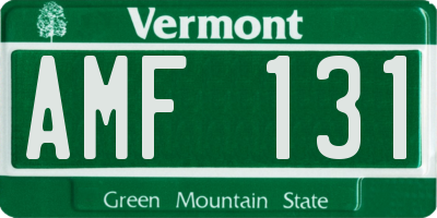 VT license plate AMF131
