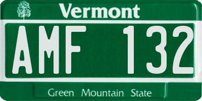 VT license plate AMF132