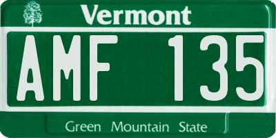 VT license plate AMF135