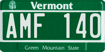 VT license plate AMF140