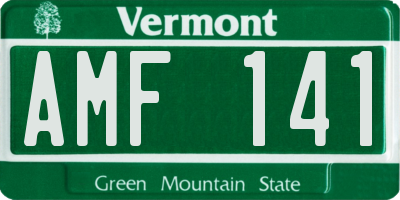 VT license plate AMF141