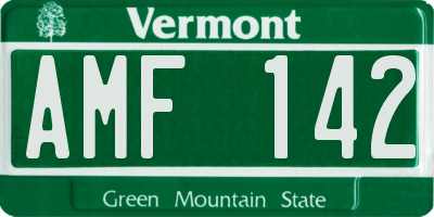 VT license plate AMF142
