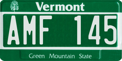 VT license plate AMF145