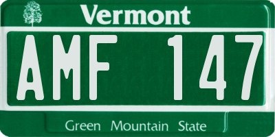 VT license plate AMF147