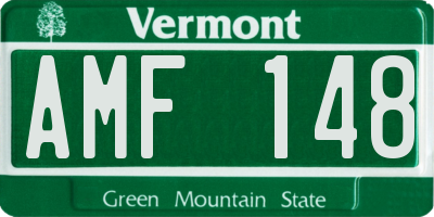 VT license plate AMF148