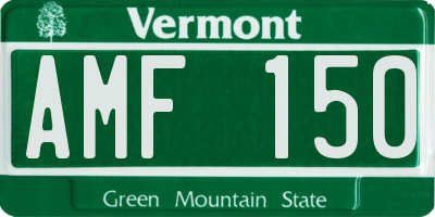 VT license plate AMF150