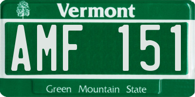 VT license plate AMF151