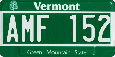 VT license plate AMF152