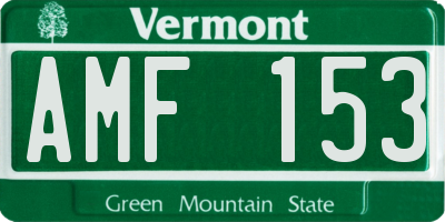 VT license plate AMF153