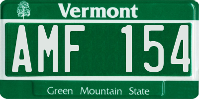 VT license plate AMF154
