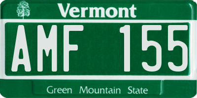 VT license plate AMF155