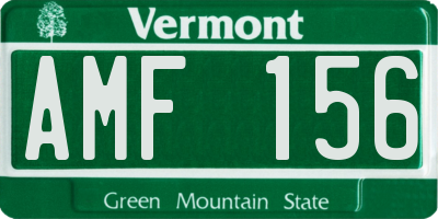 VT license plate AMF156