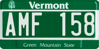 VT license plate AMF158