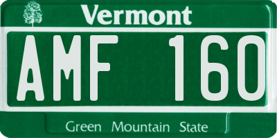 VT license plate AMF160
