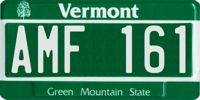 VT license plate AMF161