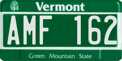 VT license plate AMF162