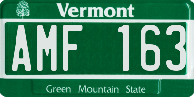 VT license plate AMF163