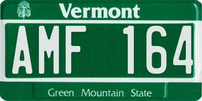 VT license plate AMF164
