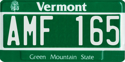VT license plate AMF165