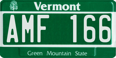 VT license plate AMF166