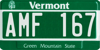 VT license plate AMF167