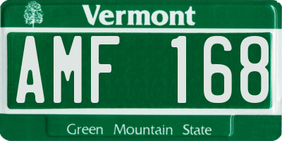 VT license plate AMF168