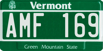 VT license plate AMF169